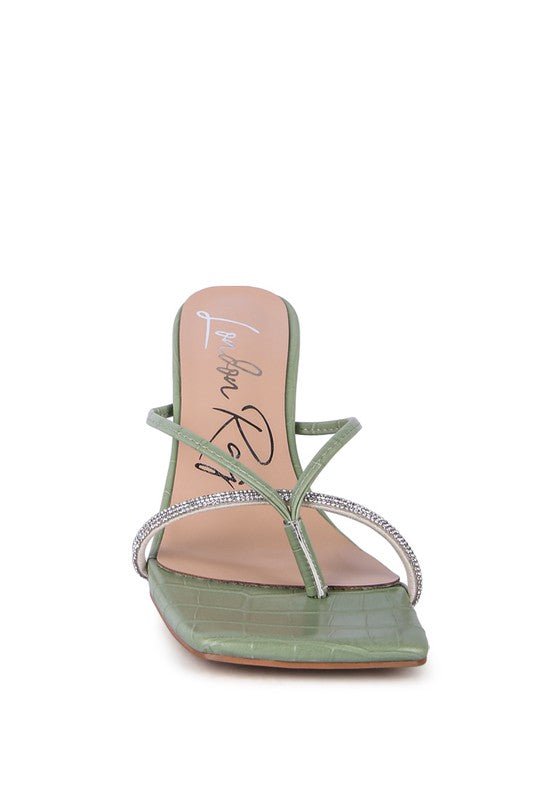 FETISH CROC RHINESTONE SLIDER SANDALS - Chaelisa's New Jammies
