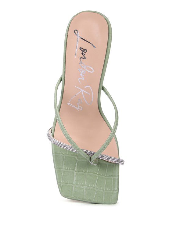 FETISH CROC RHINESTONE SLIDER SANDALS - Chaelisa's New Jammies