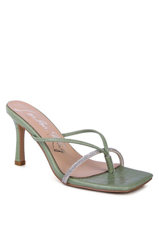FETISH CROC RHINESTONE SLIDER SANDALS - Chaelisa's New Jammies