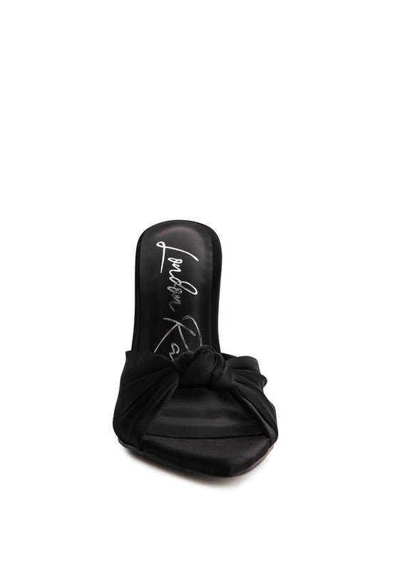 FIRST CRUSH SATIN KNOT HIGH HEELED SANDALS - Chaelisa's New Jammies