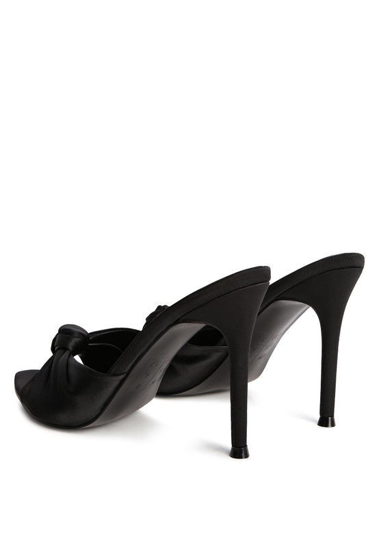 FIRST CRUSH SATIN KNOT HIGH HEELED SANDALS - Chaelisa's New Jammies