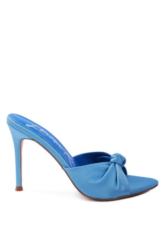 FIRST CRUSH SATIN KNOT HIGH HEELED SANDALS - Chaelisa's New Jammies