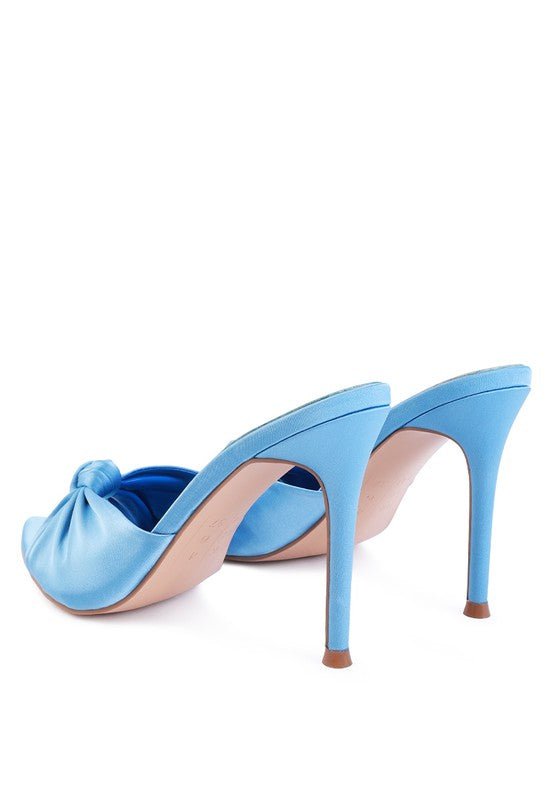 FIRST CRUSH SATIN KNOT HIGH HEELED SANDALS - Chaelisa's New Jammies