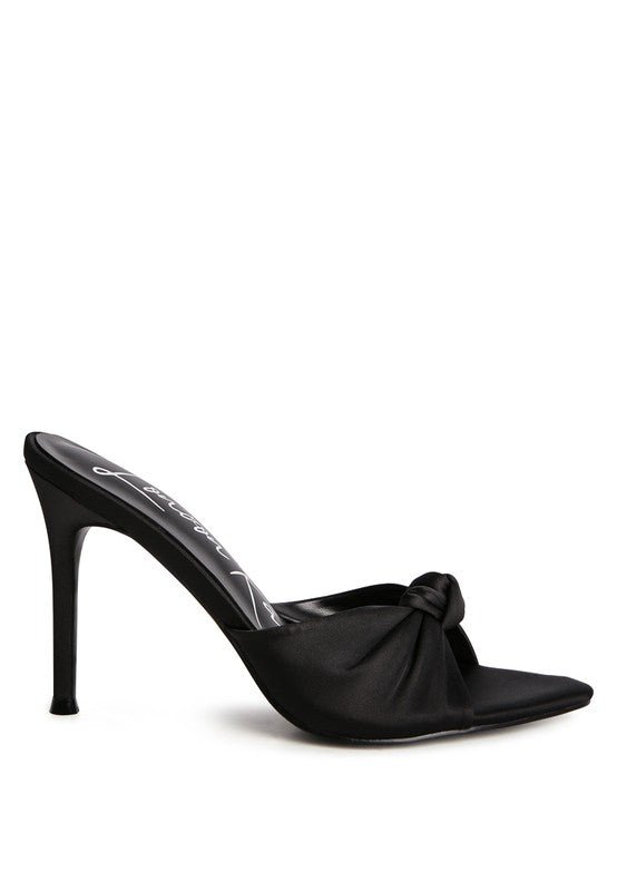 FIRST CRUSH SATIN KNOT HIGH HEELED SANDALS - Chaelisa's New Jammies