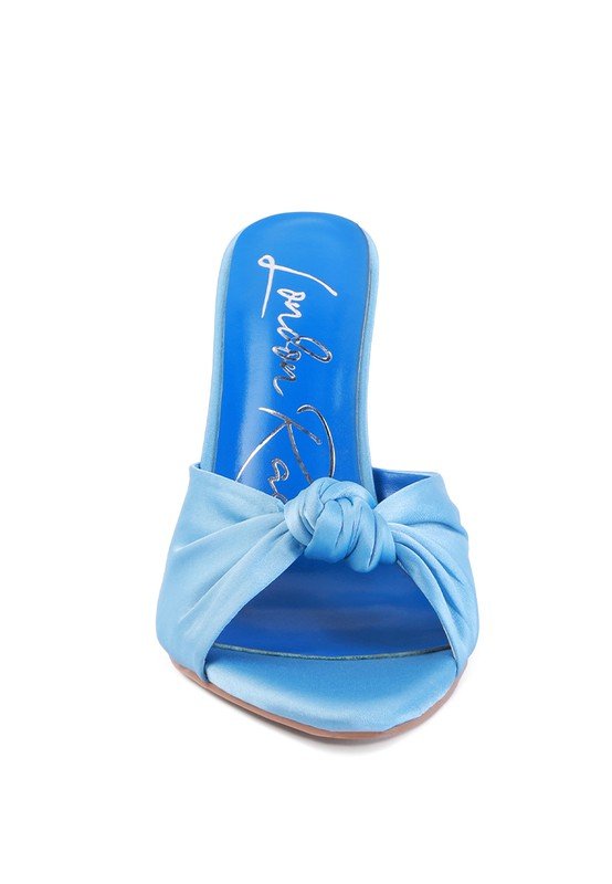FIRST CRUSH SATIN KNOT HIGH HEELED SANDALS - Chaelisa's New Jammies