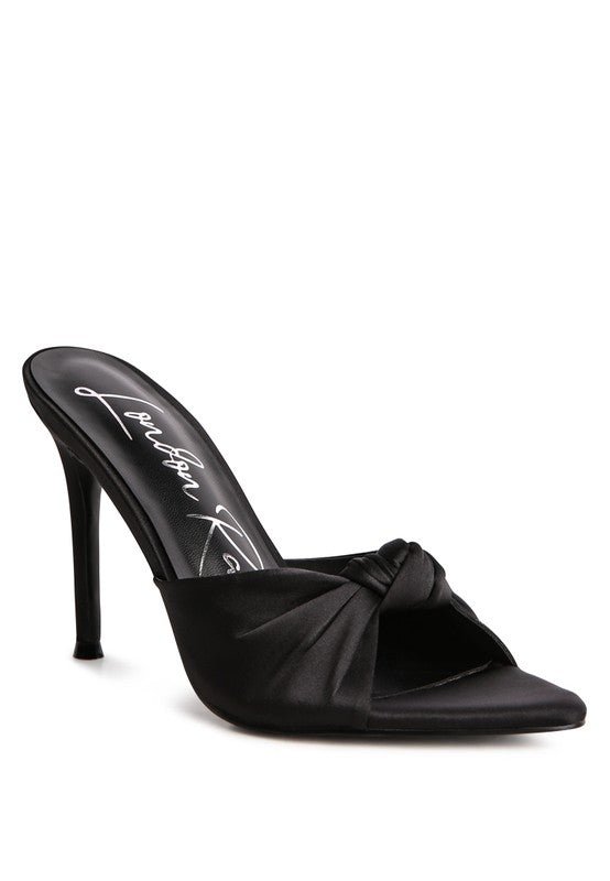 FIRST CRUSH SATIN KNOT HIGH HEELED SANDALS - Chaelisa's New Jammies