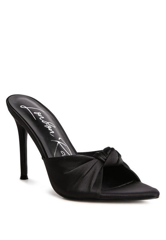 FIRST CRUSH SATIN KNOT HIGH HEELED SANDALS - Chaelisa's New Jammies