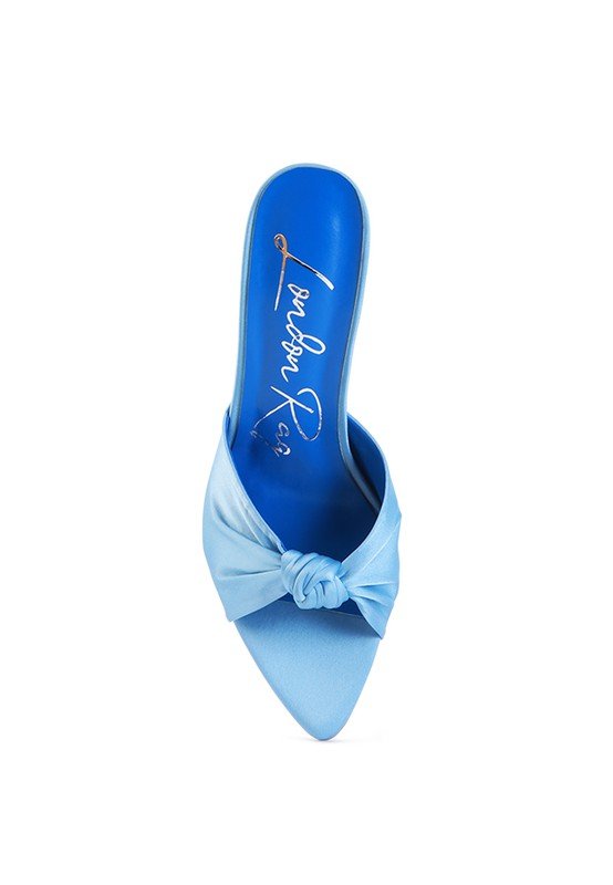 FIRST CRUSH SATIN KNOT HIGH HEELED SANDALS - Chaelisa's New Jammies
