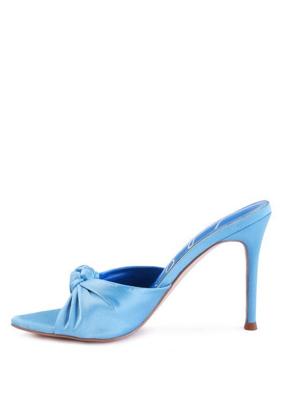 FIRST CRUSH SATIN KNOT HIGH HEELED SANDALS - Chaelisa's New Jammies