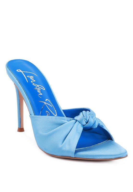 FIRST CRUSH SATIN KNOT HIGH HEELED SANDALS - Chaelisa's New Jammies