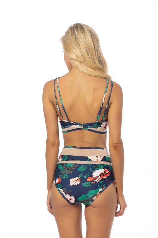 FLORAL PRINT MESH INSERTS BIKINI SET - Chaelisa's New Jammies