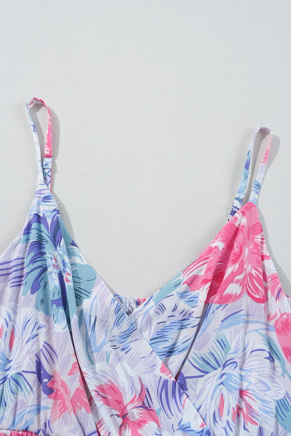 Floral Spaghetti Strap Surplice Neck Shirred Waist Mini Dress - Chaelisa's New Jammies