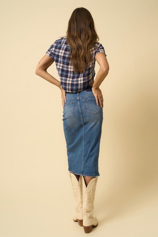 FRONT SLIT MIDI SKIRT - Chaelisa's New Jammies
