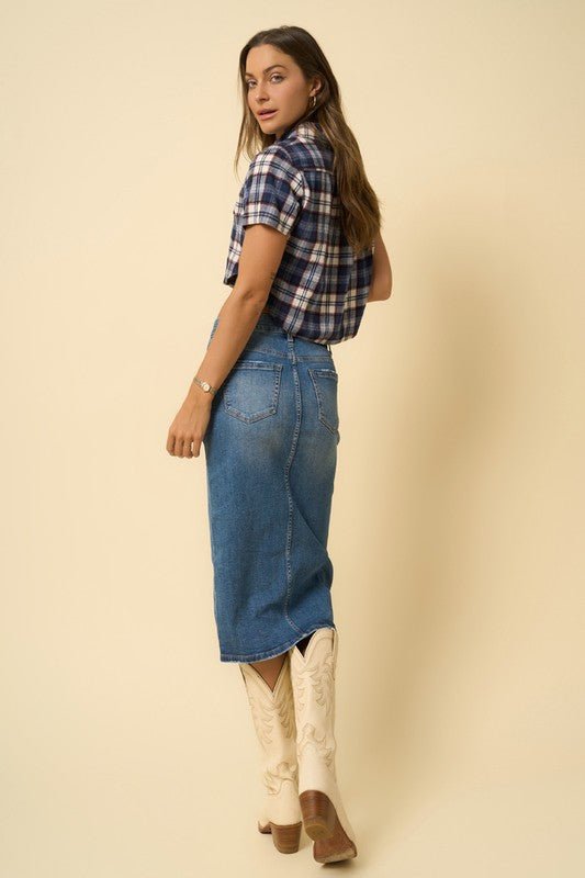 FRONT SLIT MIDI SKIRT - Chaelisa's New Jammies