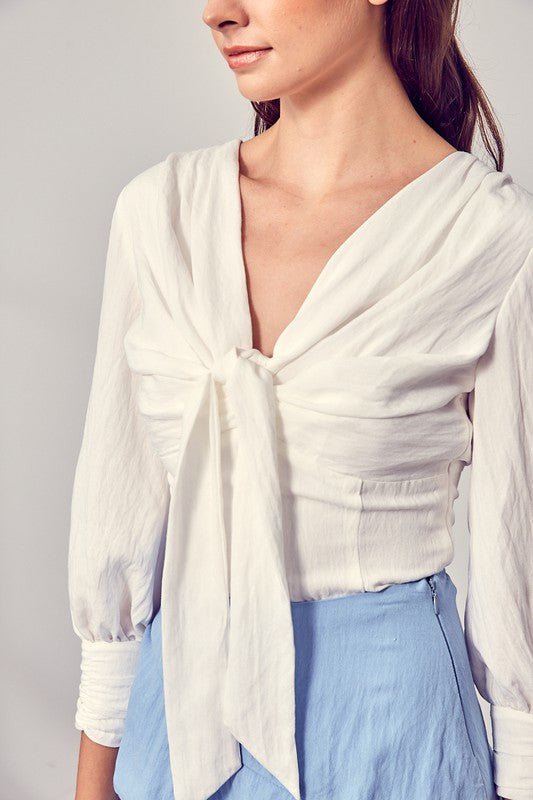 Front Tie Long Sleeve Top - Chaelisa's New Jammies