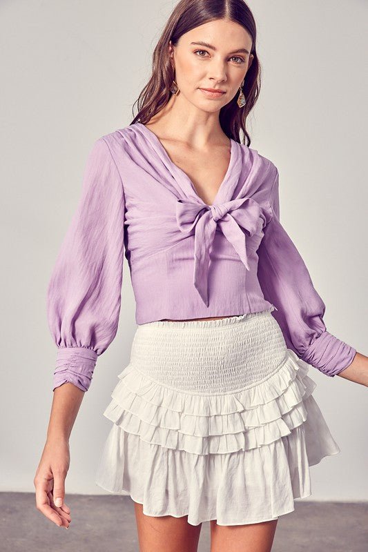 Front Tie Long Sleeve Top - Chaelisa's New Jammies