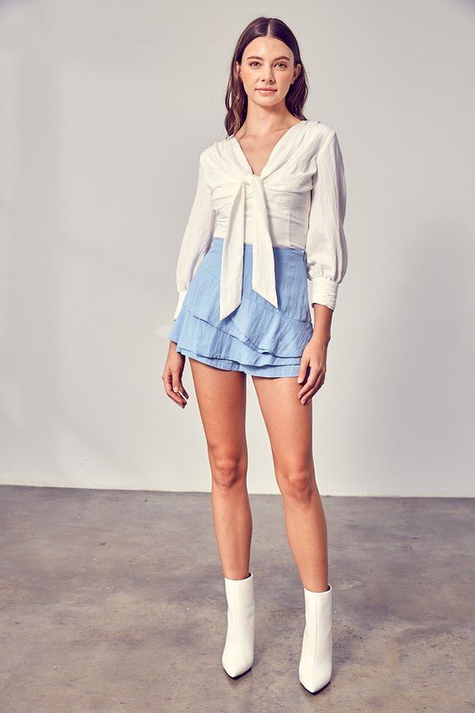 Front Tie Long Sleeve Top - Chaelisa's New Jammies
