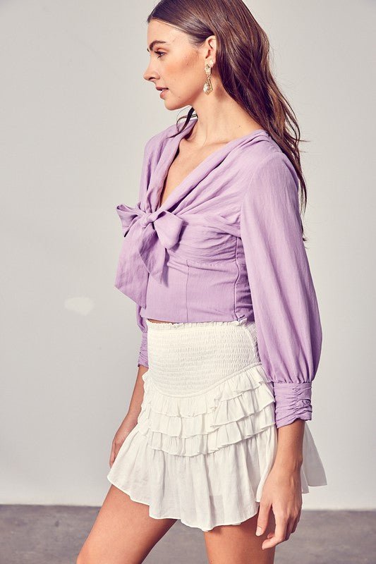 Front Tie Long Sleeve Top - Chaelisa's New Jammies
