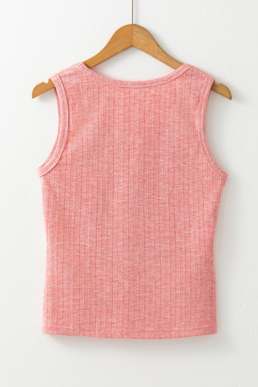 Fushia Solid Color Textured U Neck Slim Tank Top - Chaelisa's New Jammies