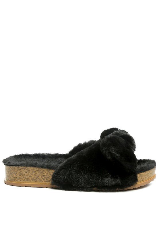 FUZZ BOW FUR FLATS - Chaelisa's New Jammies