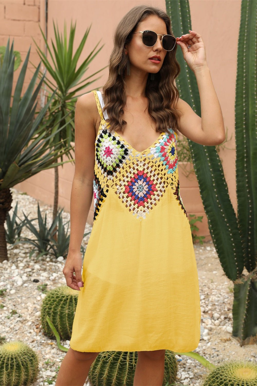 Geometric V - Neck Spaghetti Strap Cover Up Dress - Chaelisa's New Jammies