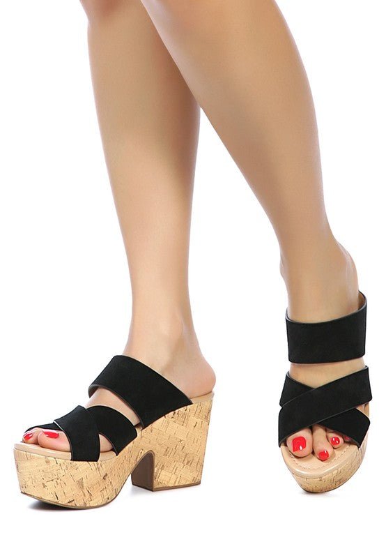 GERD BLOCK HEELED SUEDE SLIP - ON SANDAL - Chaelisa's New Jammies