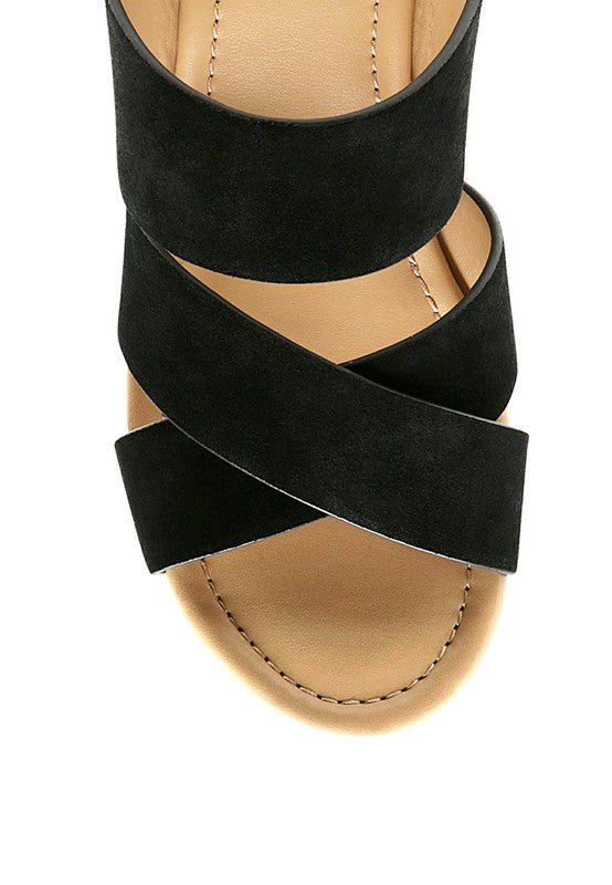GERD BLOCK HEELED SUEDE SLIP - ON SANDAL - Chaelisa's New Jammies