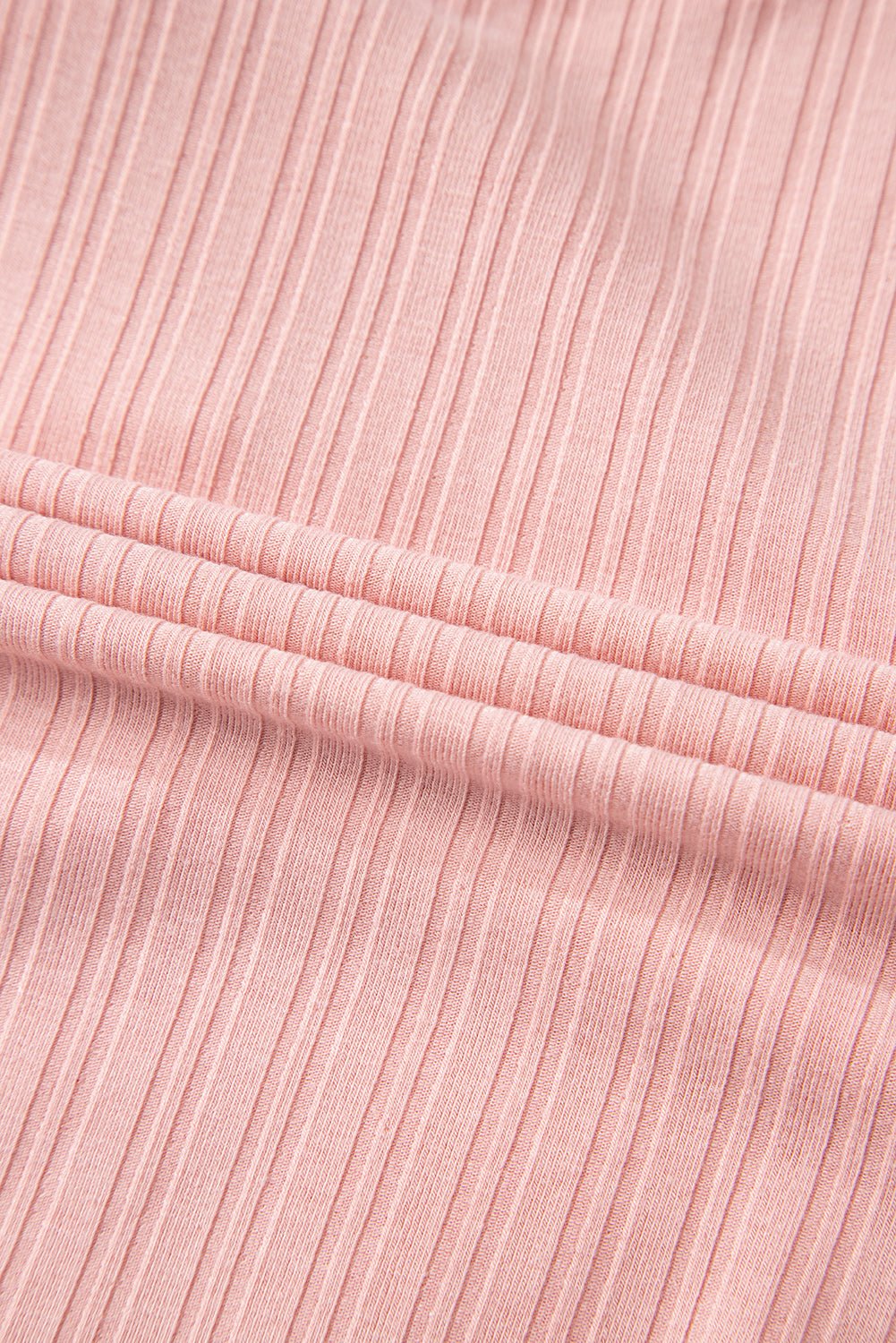 Gossamer Pink Ribbed Button V Neck Tank Top and Shorts Set - Chaelisa's New Jammies