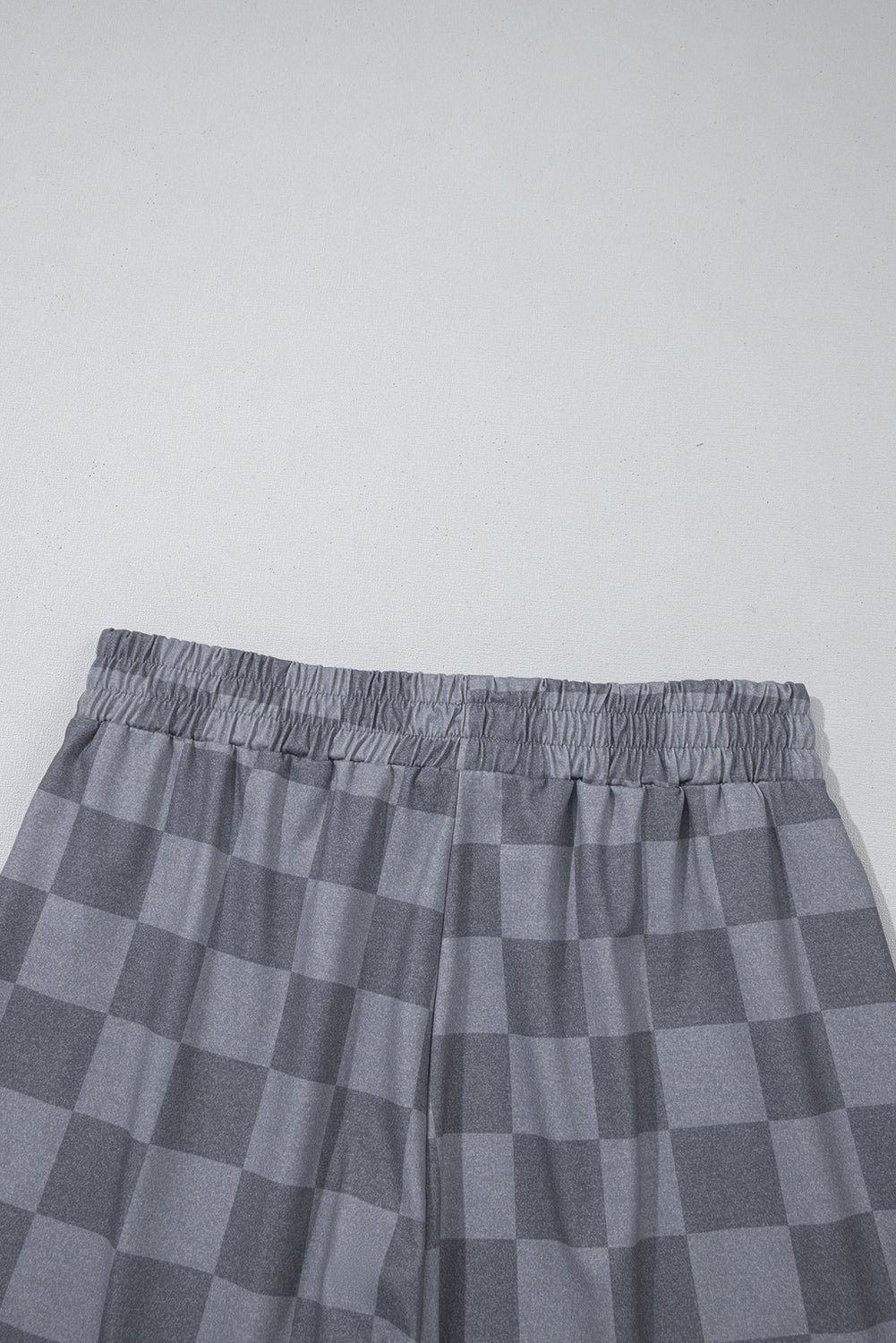 Gray Checkered V Neck Tee Drawstring Shorts Lounge Set - Chaelisa's New Jammies