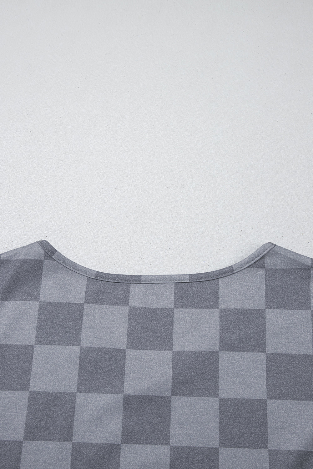 Gray Checkered V Neck Tee Drawstring Shorts Lounge Set - Chaelisa's New Jammies