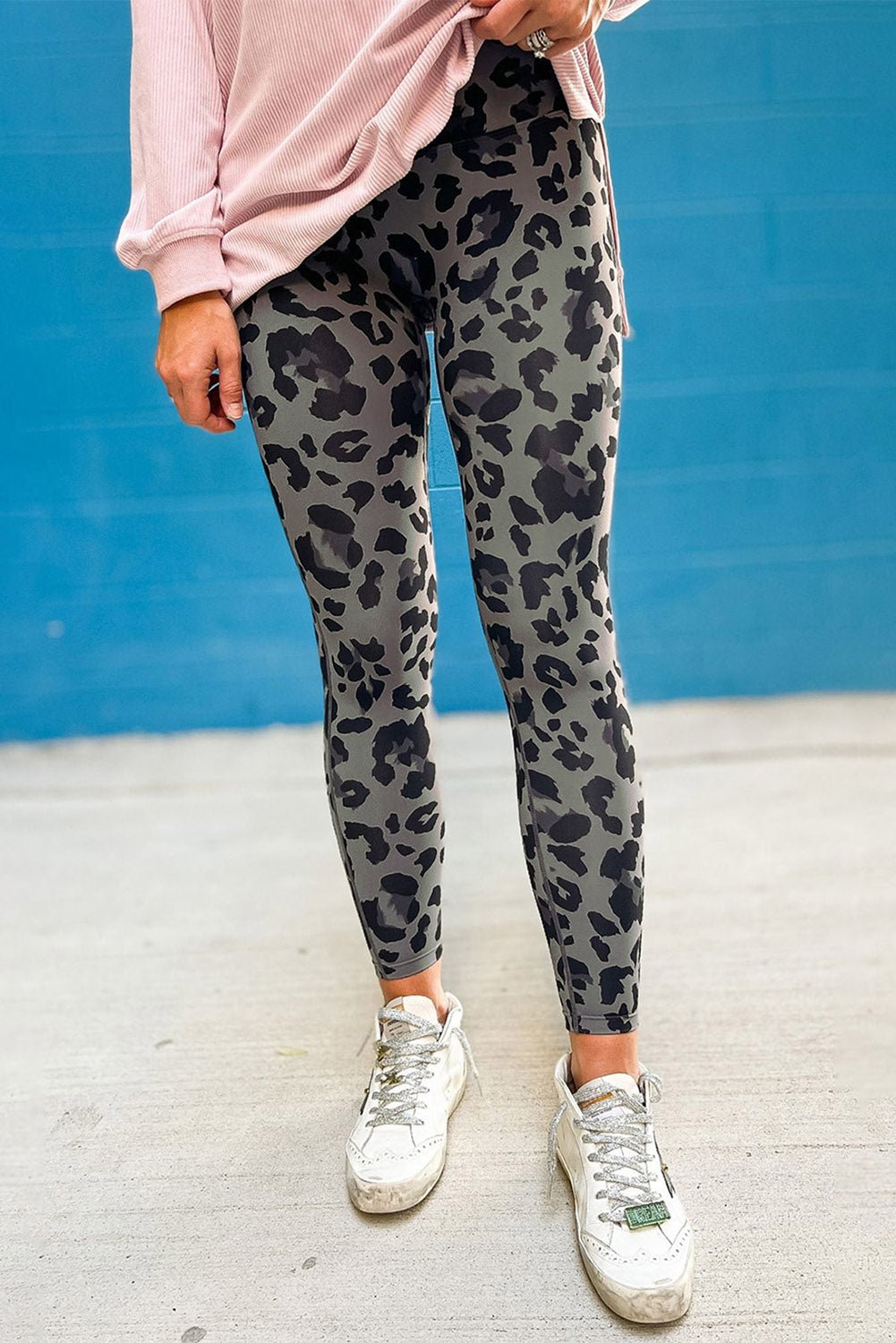 Gray Classic Leopard Print Active Leggings - Chaelisa's New Jammies