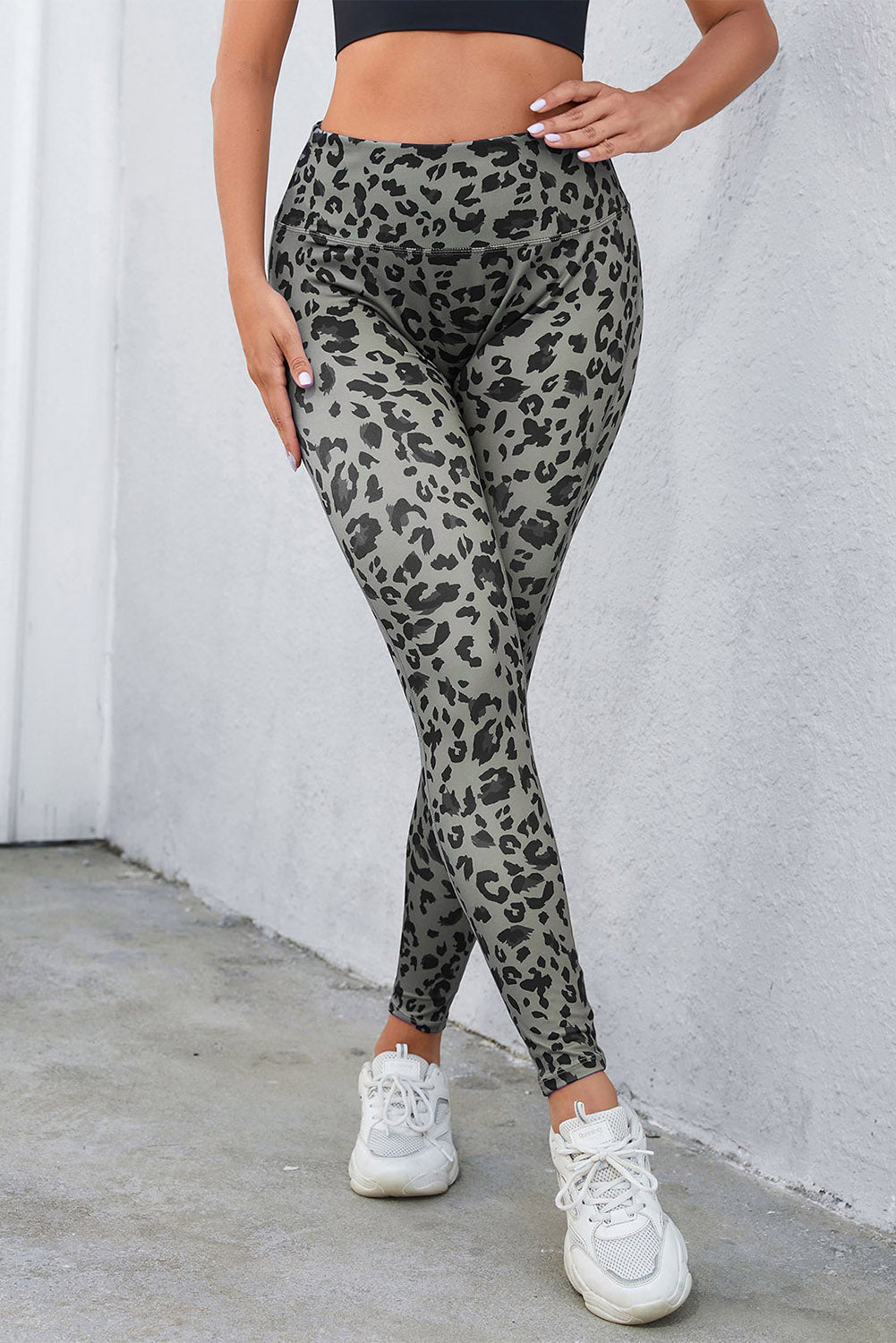 Gray Classic Leopard Print Active Leggings - Chaelisa's New Jammies