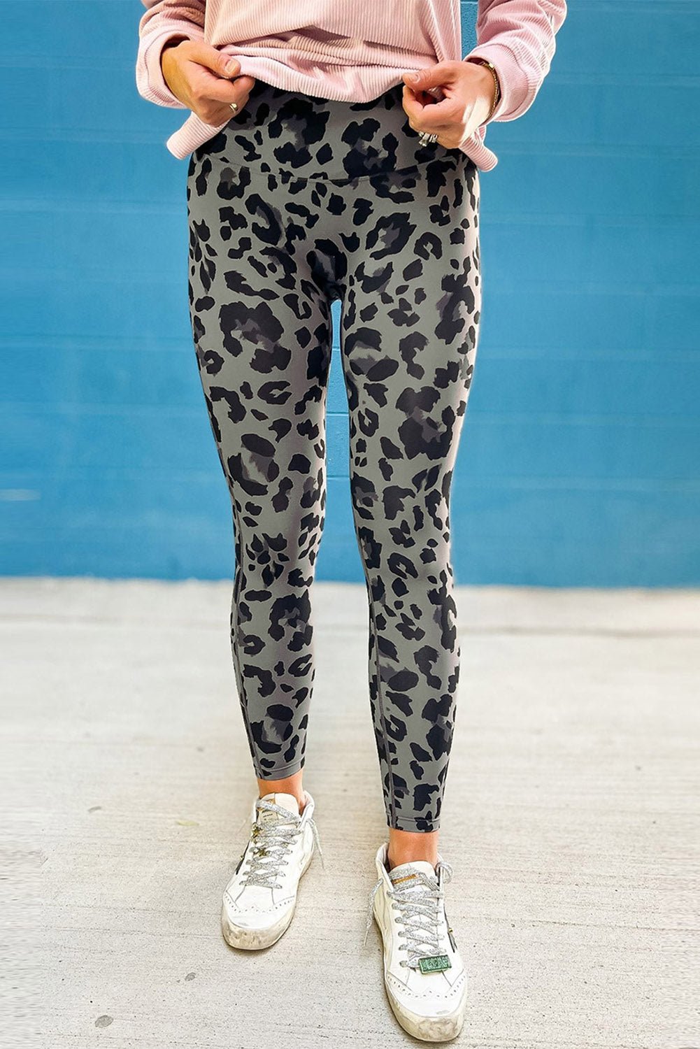 Gray Classic Leopard Print Active Leggings - Chaelisa's New Jammies