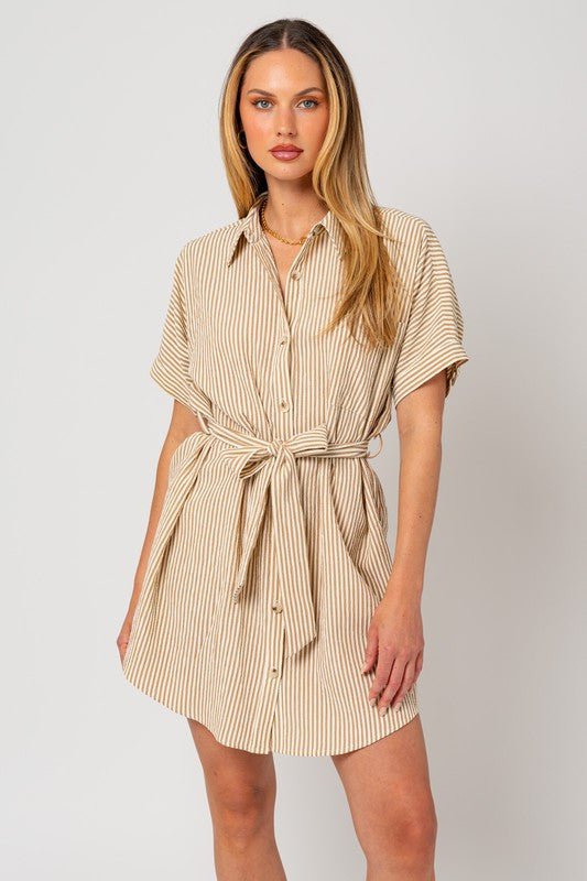 Half Sleeve Button Down Shirt Dress - Chaelisa's New Jammies