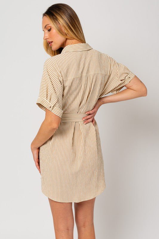 Half Sleeve Button Down Shirt Dress - Chaelisa's New Jammies