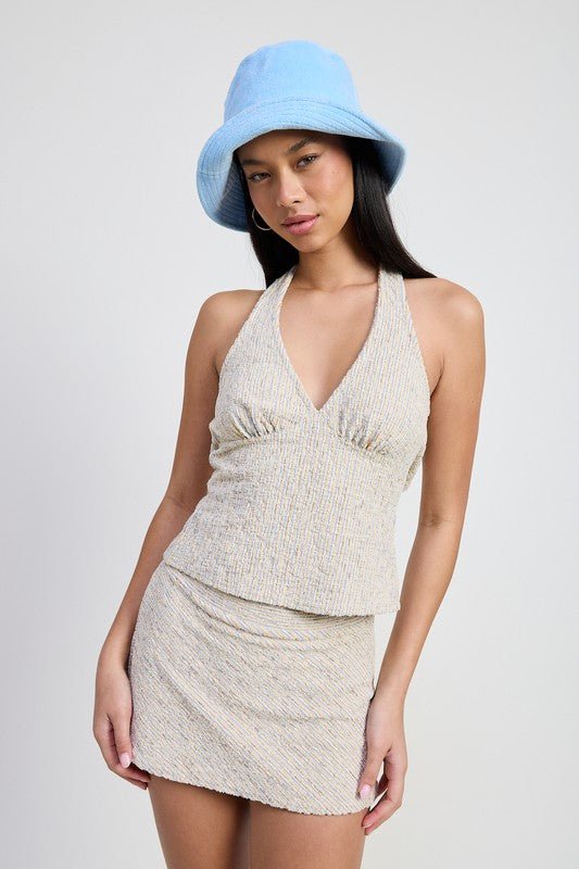 HALTER NECK TOP WITH DUO BACK TIE - Chaelisa's New Jammies