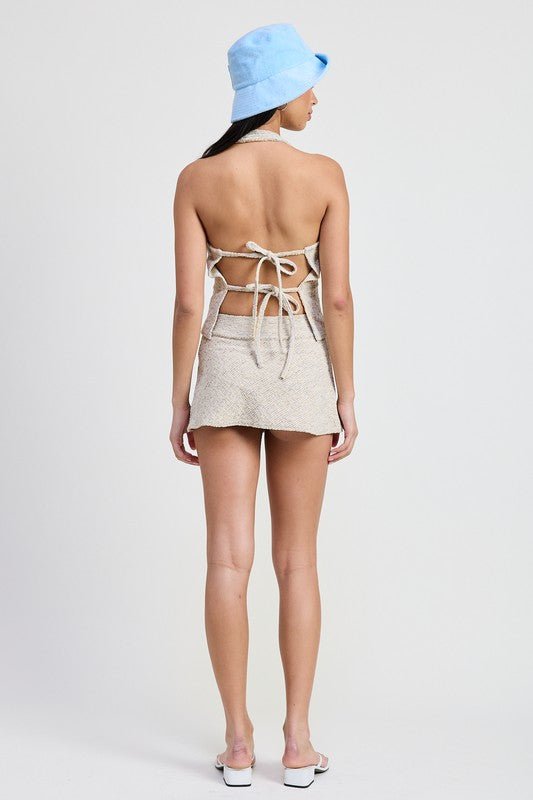 HALTER NECK TOP WITH DUO BACK TIE - Chaelisa's New Jammies