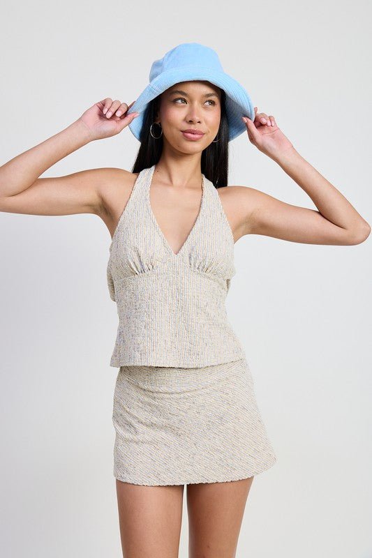 HALTER NECK TOP WITH DUO BACK TIE - Chaelisa's New Jammies