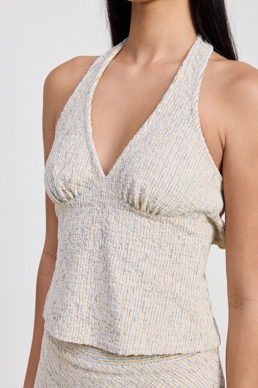 HALTER NECK TOP WITH DUO BACK TIE - Chaelisa's New Jammies