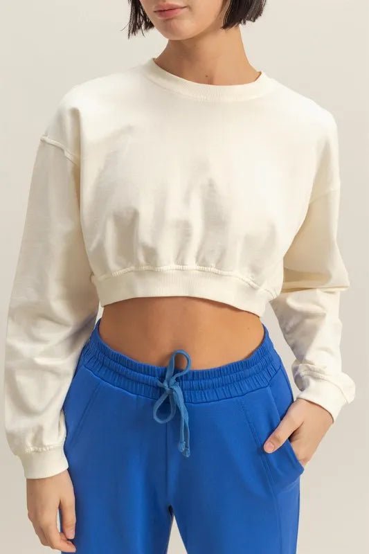 HYFVE Crew Neck Long Sleeve Crop Sweatshirt - Chaelisa's New Jammies