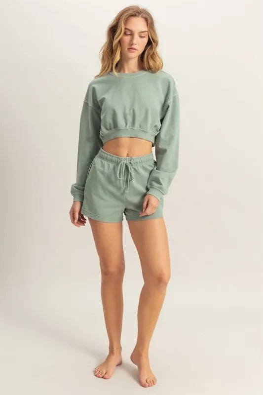 HYFVE Crew Neck Long Sleeve Crop Sweatshirt - Chaelisa's New Jammies