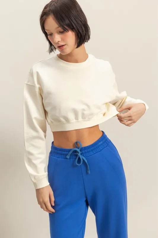 HYFVE Crew Neck Long Sleeve Crop Sweatshirt - Chaelisa's New Jammies