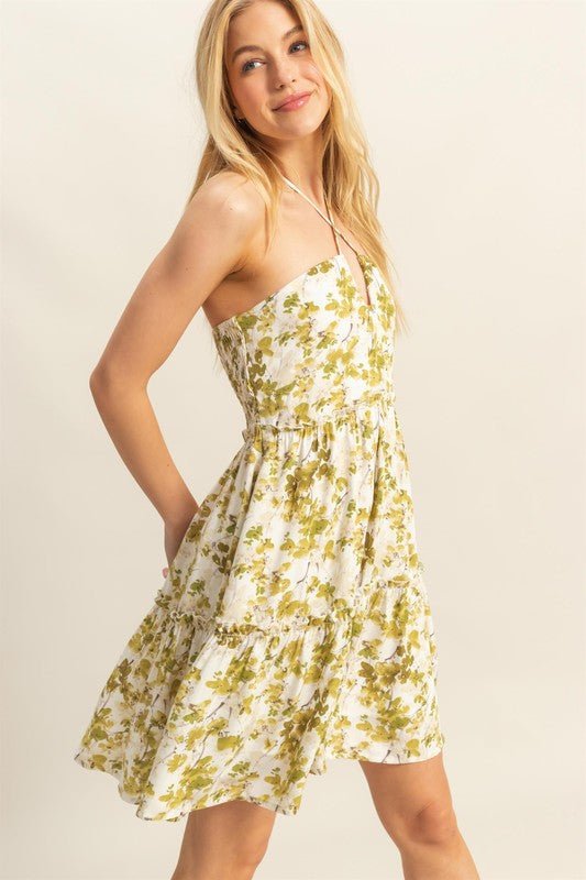 HYFVE Floral Print Halter Neck Tiered Mini Dress - Chaelisa's New Jammies