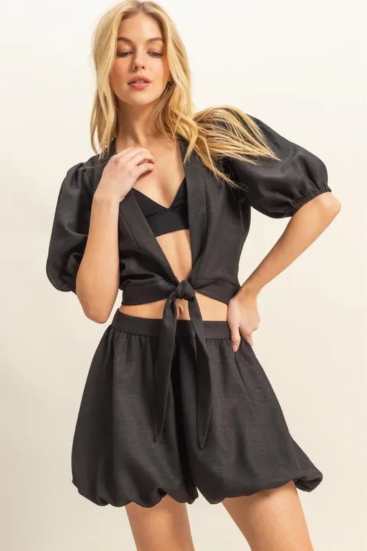 HYFVE Front Tie Top and Bubble Hem Shorts - Chaelisa's New Jammies