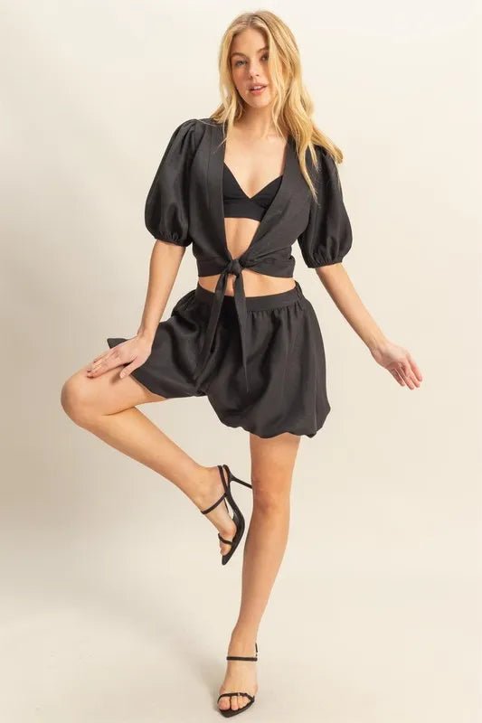 HYFVE Front Tie Top and Bubble Hem Shorts - Chaelisa's New Jammies