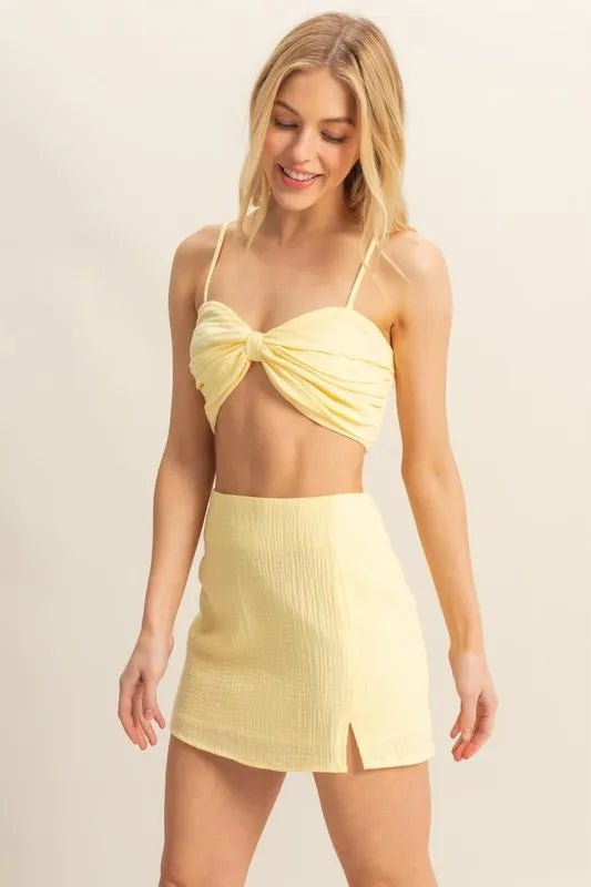 HYFVE Ruched Bra Top and Mini Skirt Set - Chaelisa's New Jammies