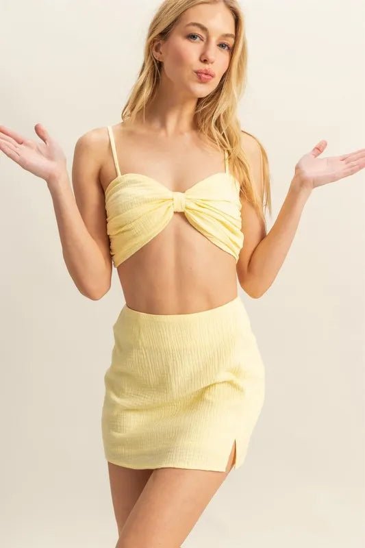 HYFVE Ruched Bra Top and Mini Skirt Set - Chaelisa's New Jammies