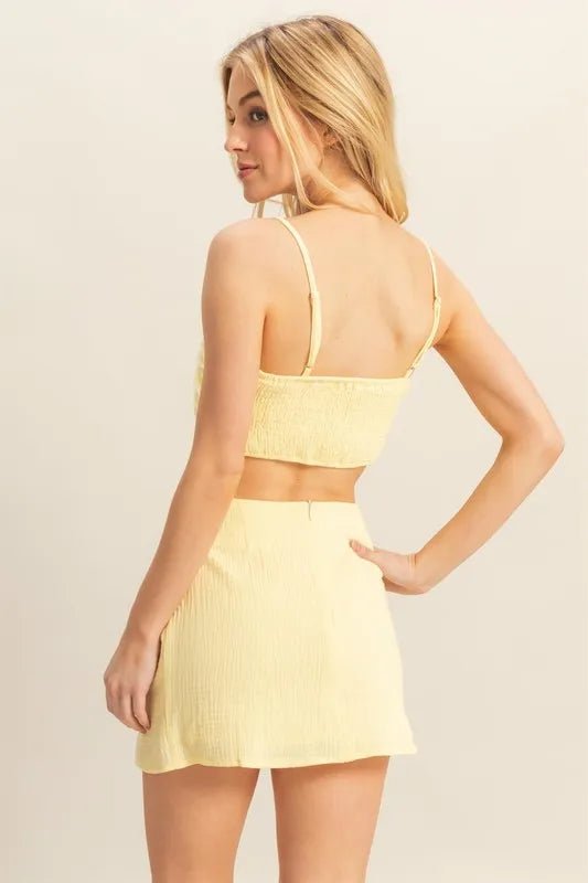 HYFVE Ruched Bra Top and Mini Skirt Set - Chaelisa's New Jammies