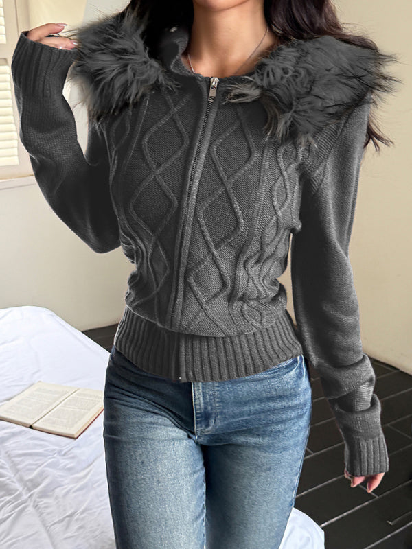 Casual simple style hooded sweater