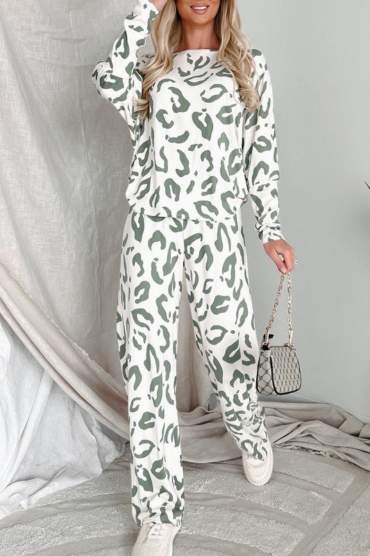 Leopard Animal Print Long Sleeve Loungewear Set - Chaelisa's New Jammies